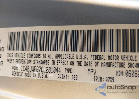 2012 Jeep Wrangler Unlimited Rubicon z USA, uszkodzony, nr VIN 1C4BJWFG7CL281844